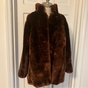 Vintage Real Fur Shearling Sheepskin Teddy Bear Coat M L